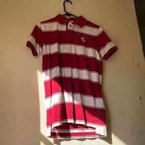 Red and white stripe polo